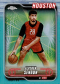 Alperen Sengun #106 2024-25 Topps Chrome  Aqua Refractor Houston Rockets NM