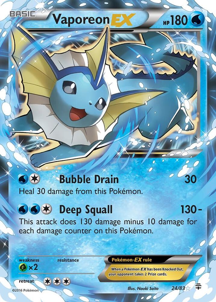 Vaporeon EX 24/83 Holo Generations NM