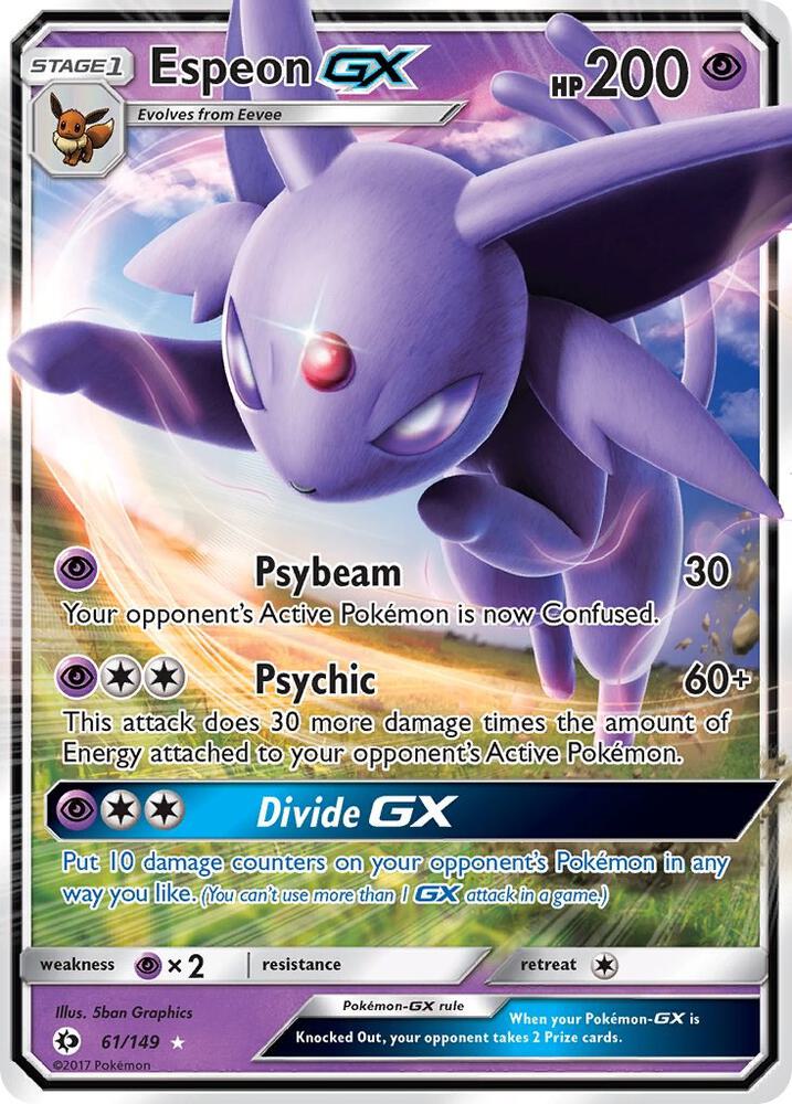 Espeon GX 61/149 Holo SM Base Set NM