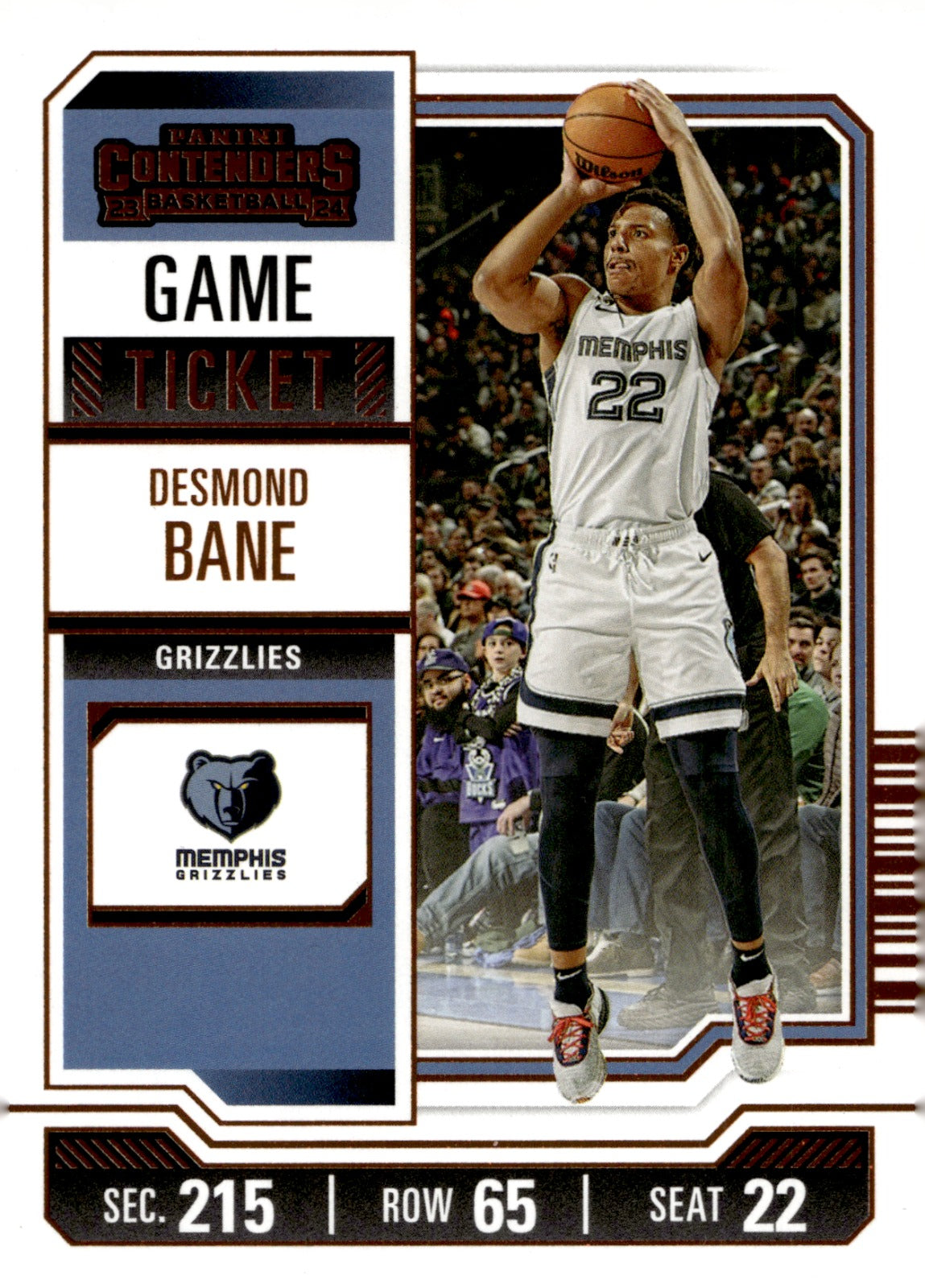 Desmond Bane #96 2023-24 Panini Contenders Bronze Memphis Grizzlies NM