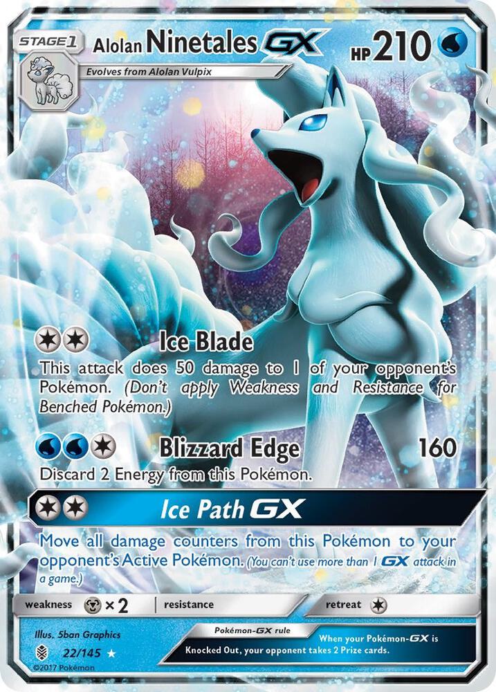 Alolan Ninetales GX 22/145 Holo SM - Guardians Rising NM