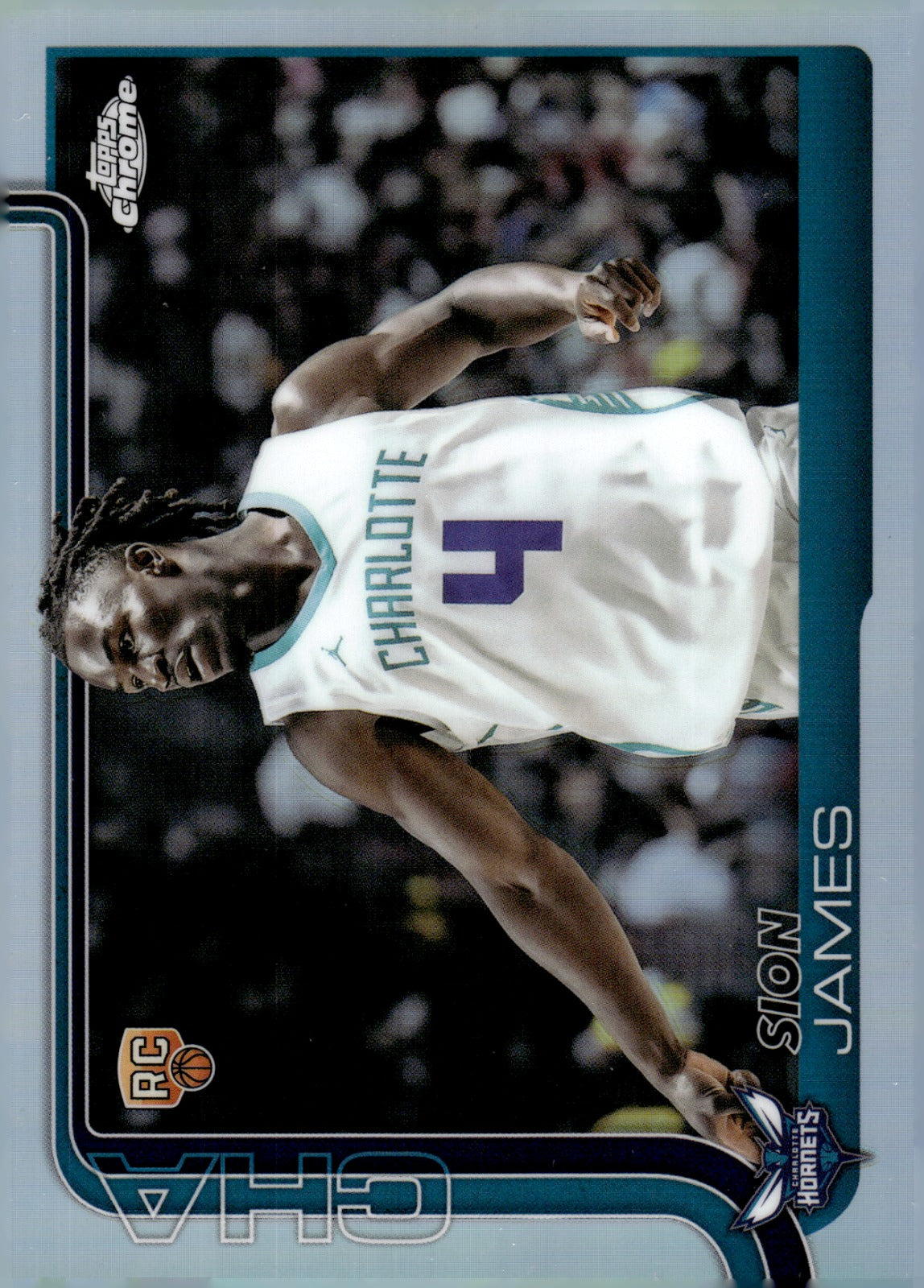 Sion James #283 2025-26 Topps Chrome Prism Refractor Charlotte Hornets NM