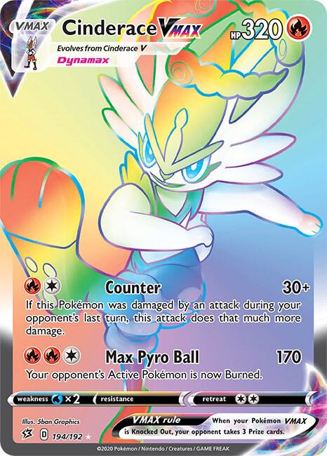 Cinderace VMAX (Secret) 194/192 Holo SWSH02: Rebel Clash NM