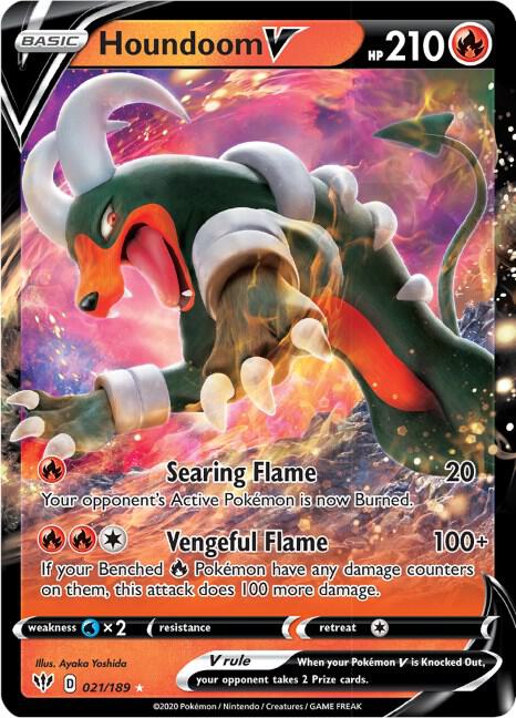 Houndoom V 021/189 Holo SWSH03: Darkness Ablaze NM