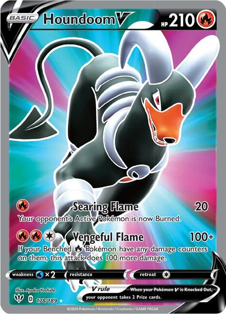 Houndoom V (Full Art) 178/189 Holo SWSH03: Darkness Ablaze NM