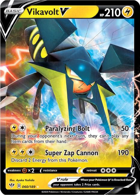 Vikavolt V 060/189 Holo SWSH03: Darkness Ablaze NM