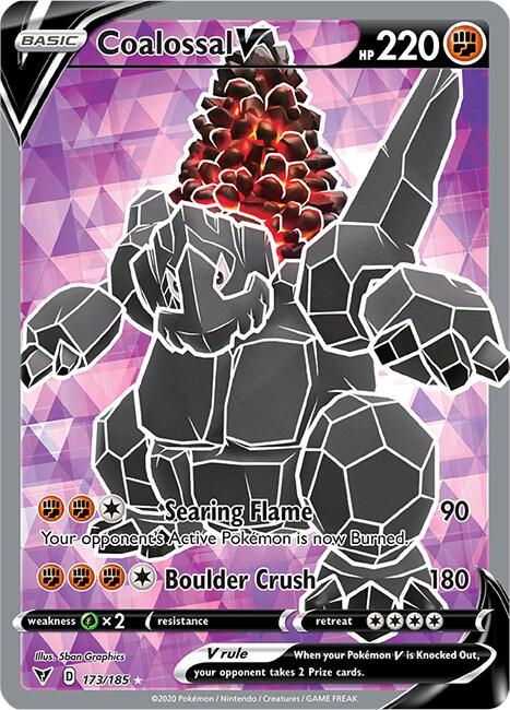 Coalossal V (Full Art) 173/185 Holo SWSH04: Vivid Voltage NM