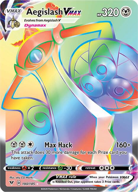 Aegislash VMAX (Secret) 190/185 Holo SWSH04: Vivid Voltage NM