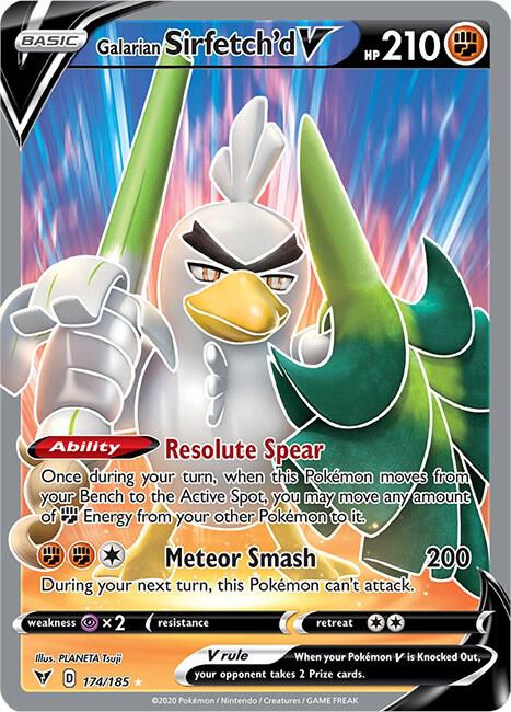 Galarian Sirfetch'd V (Full Art) 174/185 Holo SWSH04: Vivid Voltage NM