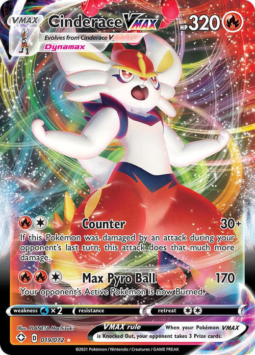 Cinderace VMAX 019/072 Holo Shining Fates NM