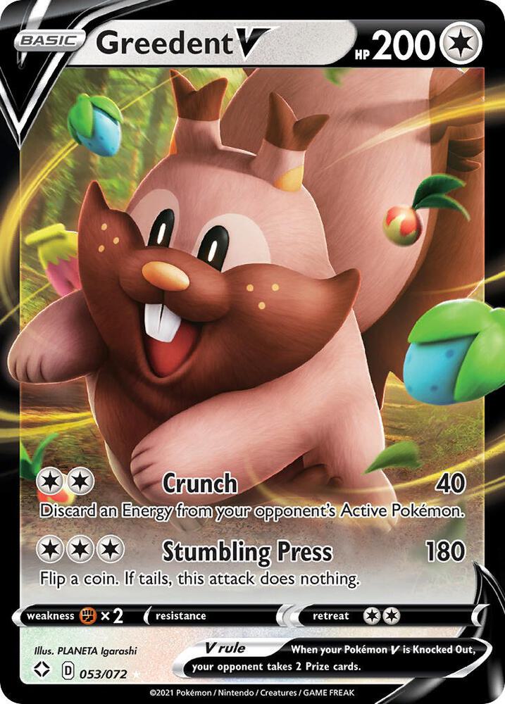 Greedent V 053/072 Holo Shining Fates NM