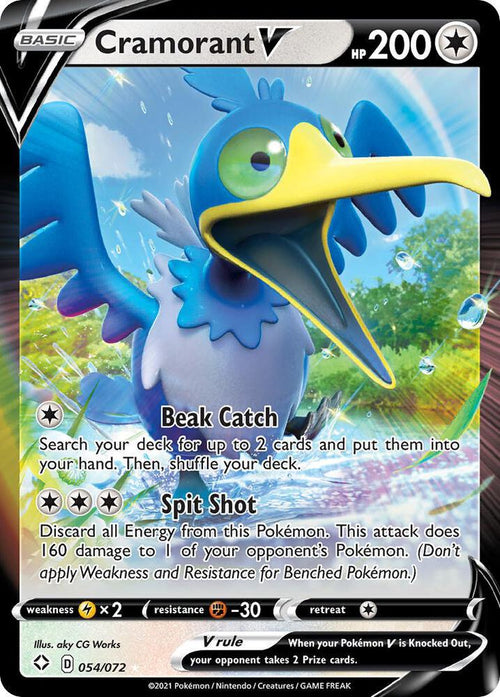 Cramorant V 054/072 Holo Shining Fates NM