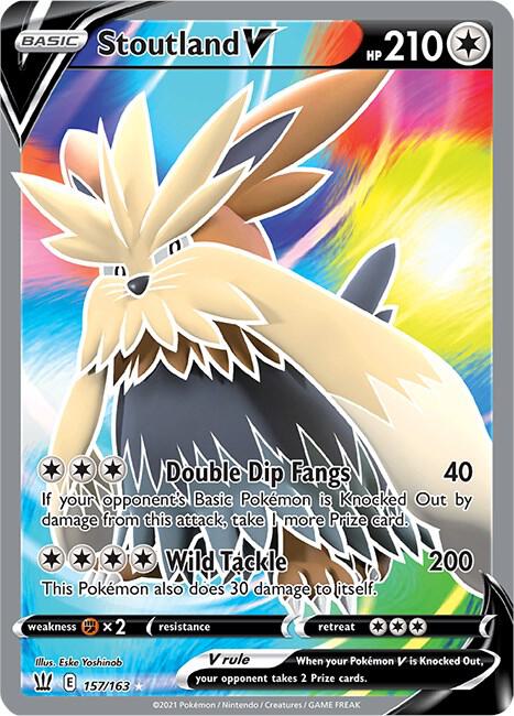 Stoutland V (Full Art) 157/163 Holo SWSH05: Battle Styles NM