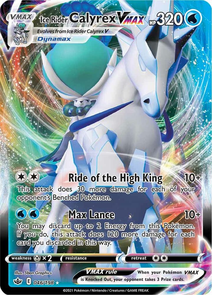 Ice Rider Calyrex VMAX 046/198 Holo SWSH06: Chilling Reign NM