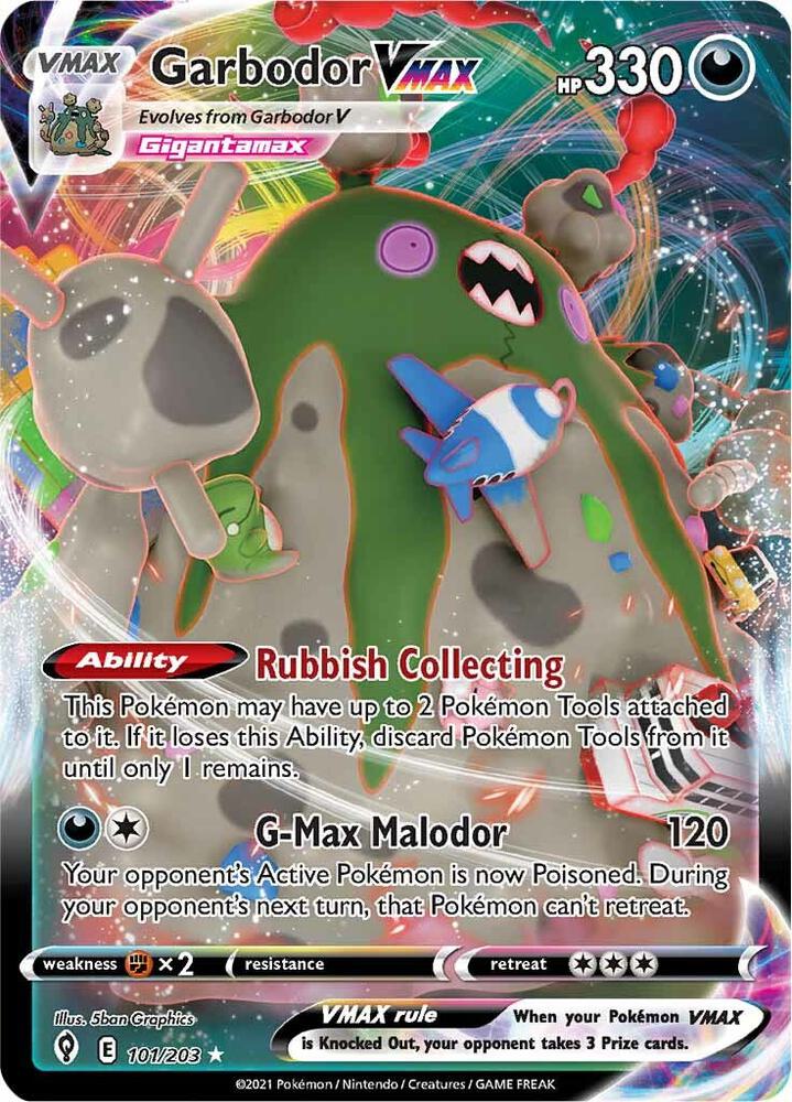 Garbodor VMAX 101/203 Holo SWSH07: Evolving Skies NM