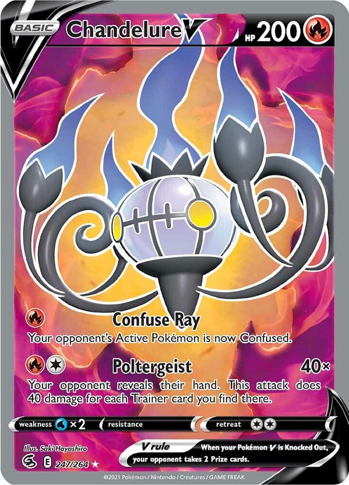Chandelure V (Full Art) 247/264 Holo SWSH08: Fusion Strike NM