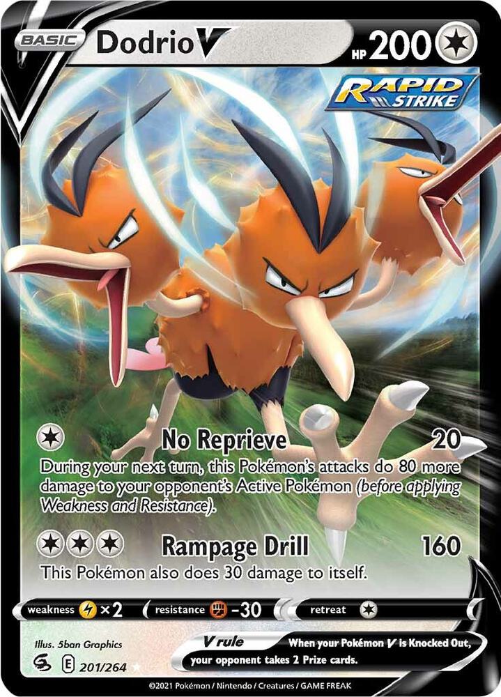 Dodrio V 201/264 Holo SWSH08: Fusion Strike NM