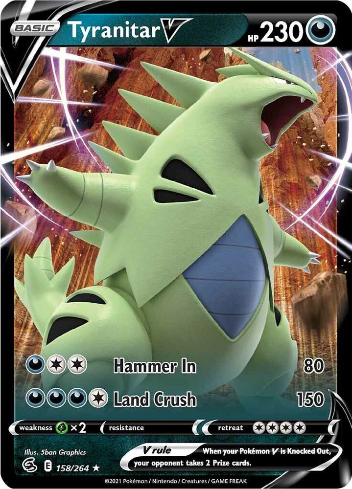 Tyranitar V 158/264 Holo SWSH08: Fusion Strike NM