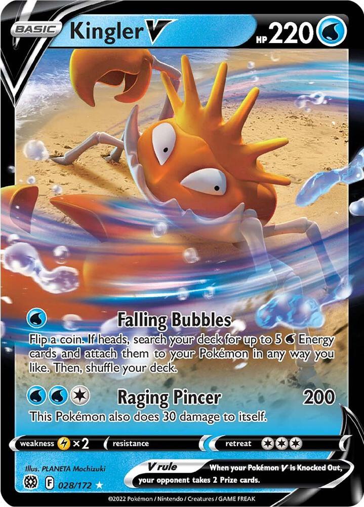 Kingler V 028/172 Holo SWSH09: Brilliant Stars NM