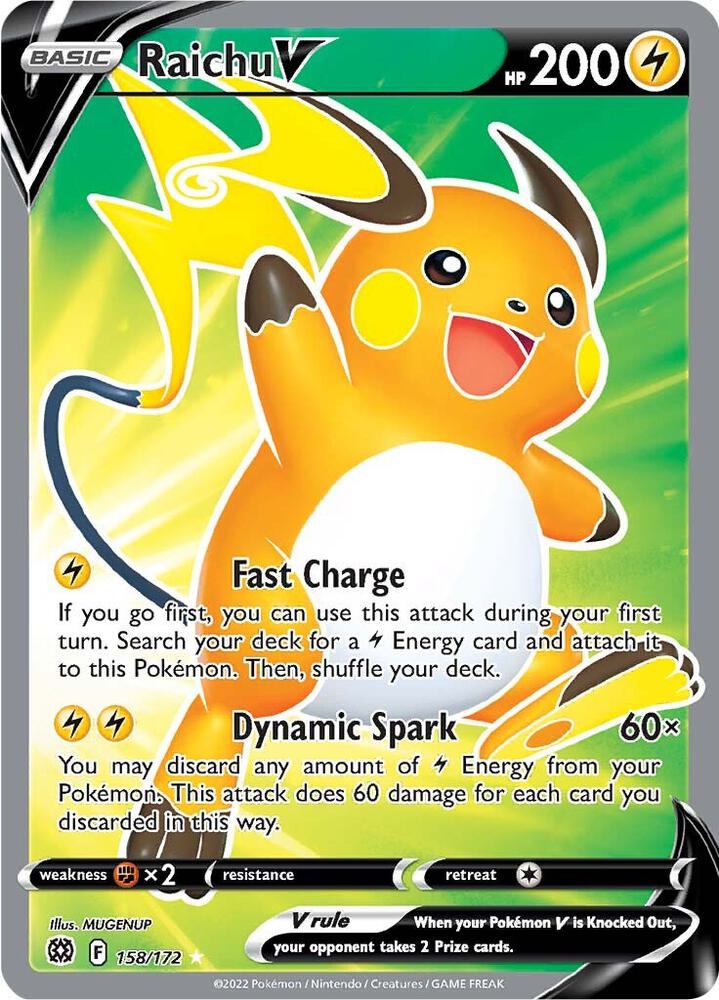 Raichu V (Full Art) 158/172 Holo SWSH09: Brilliant Stars NM