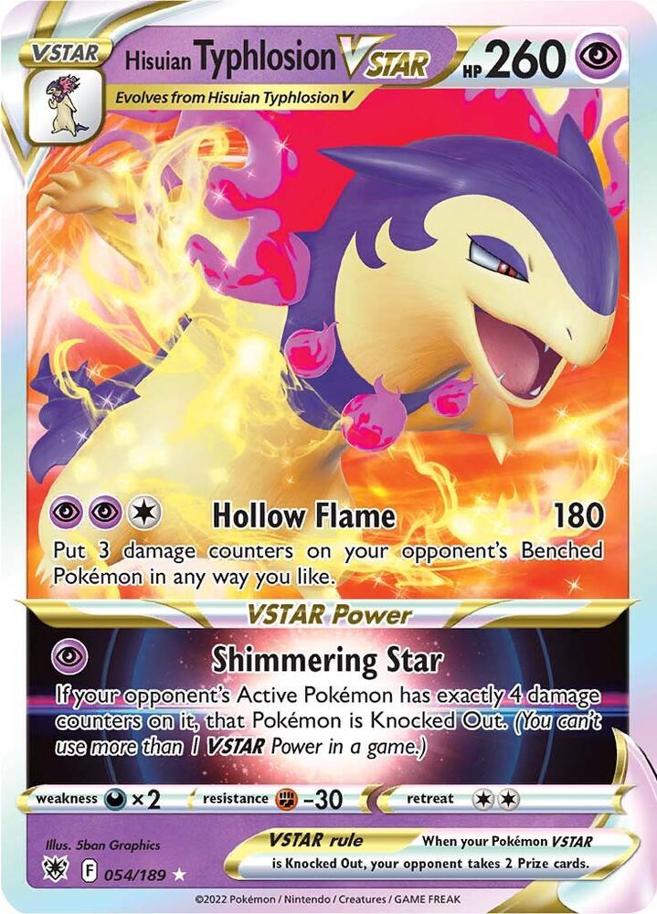 Hisuian Typhlosion VSTAR 054/189 Holo SWSH10: Astral Radiance NM