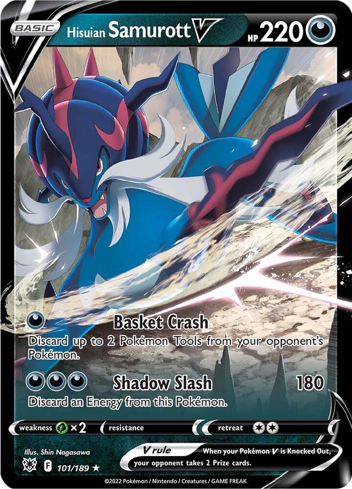 Hisuian Samurott V 101/189 Holo SWSH10: Astral Radiance NM