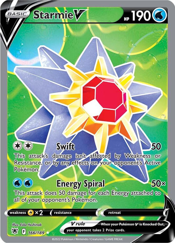 Starmie V (Full Art) 166/189 Holo SWSH10: Astral Radiance NM