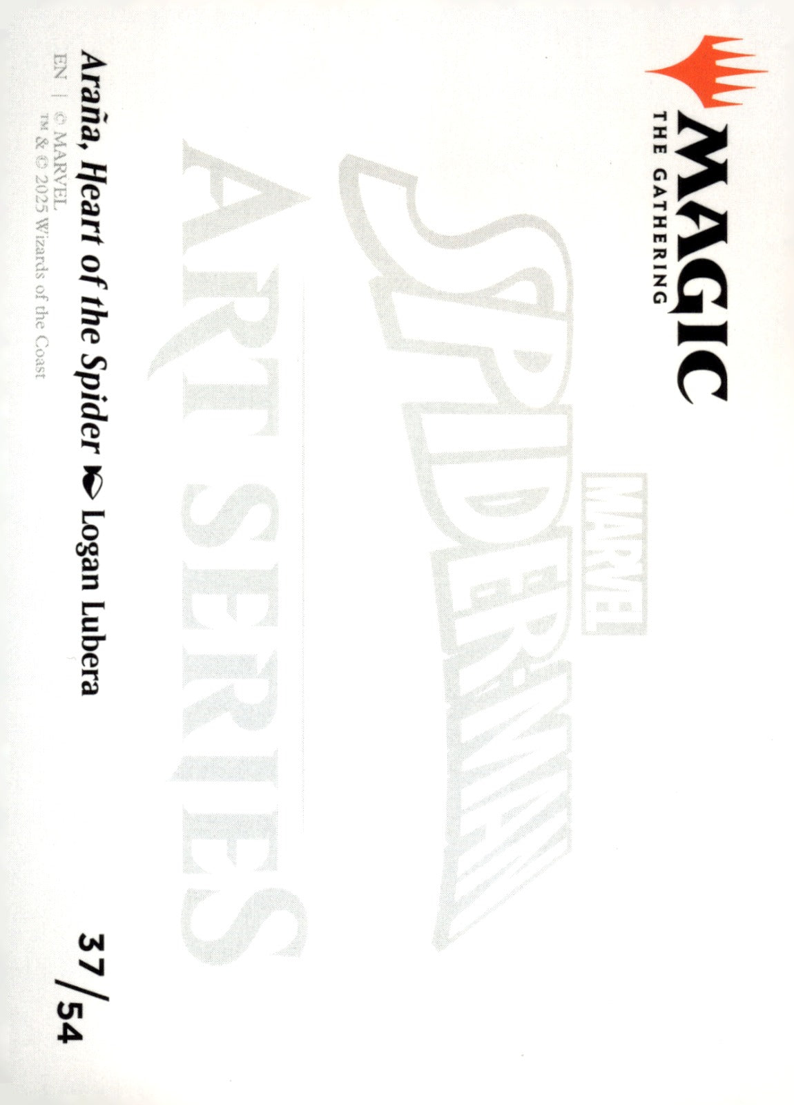 Arana, Heart of the Spider Art Card (Gold-Stamped Signature) #37 Art Series: Marvel's Spider-Man NM