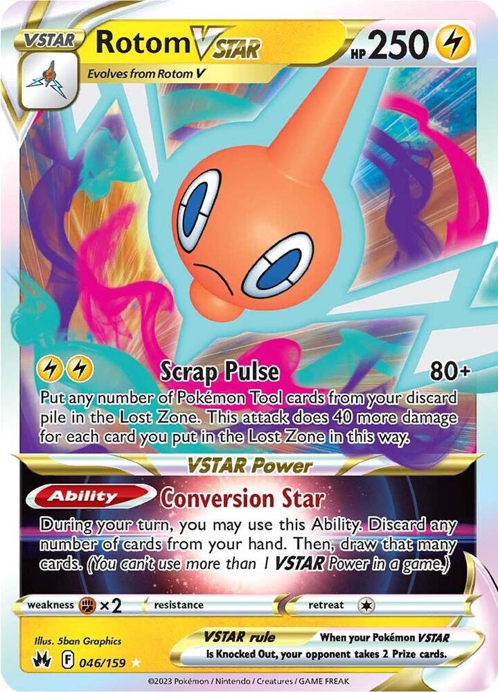 Rotom VSTAR 046/159 Holo SWSH: Crown Zenith NM