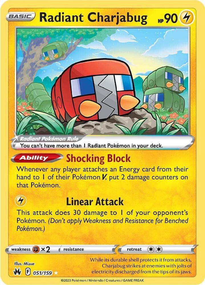 Radiant Charjabug 051/159 Holo SWSH: Crown Zenith NM