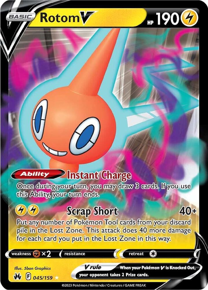 Rotom V 045/159 Holo SWSH: Crown Zenith NM