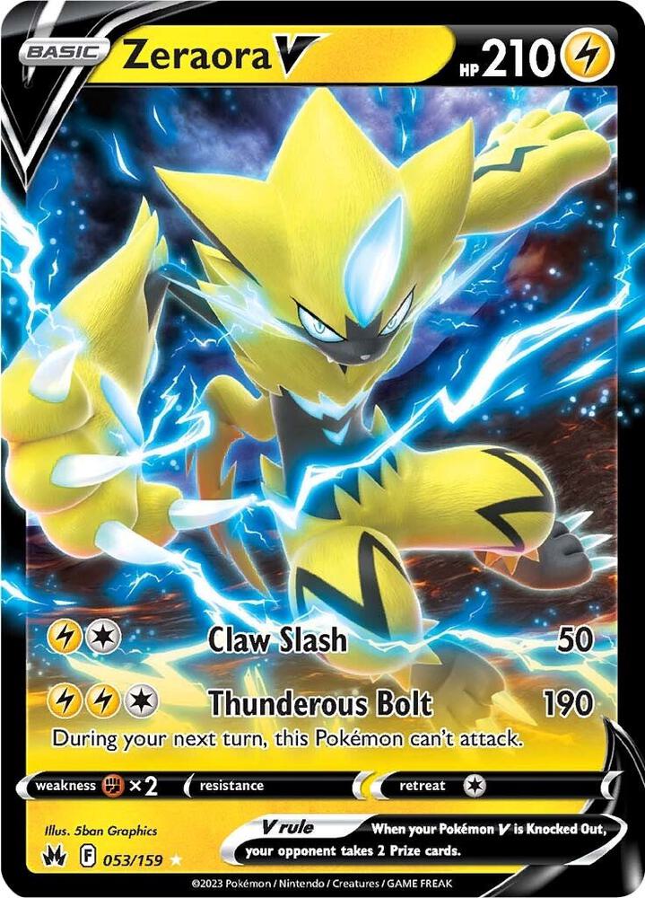 Zeraora V 053/159 Holo SWSH: Crown Zenith NM