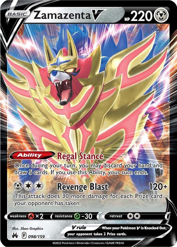 Zamazenta V 098/159 Holo SWSH: Crown Zenith NM