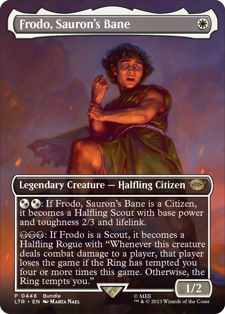 Frodo, Sauron's Bane (Borderless) (LTR Bundle) #448 Foil Unique and Miscellaneous Promos NM