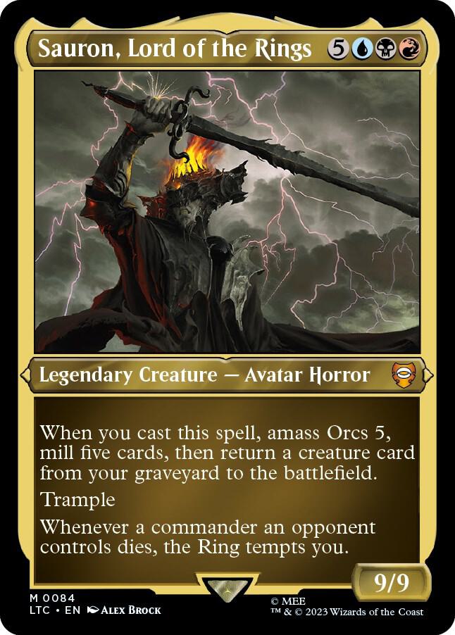 Sauron, Lord of the Rings (Display Commander) - Thick Stock #84 Foil Commander: The Lord of the Rings: Tales of Middle-earth MP
