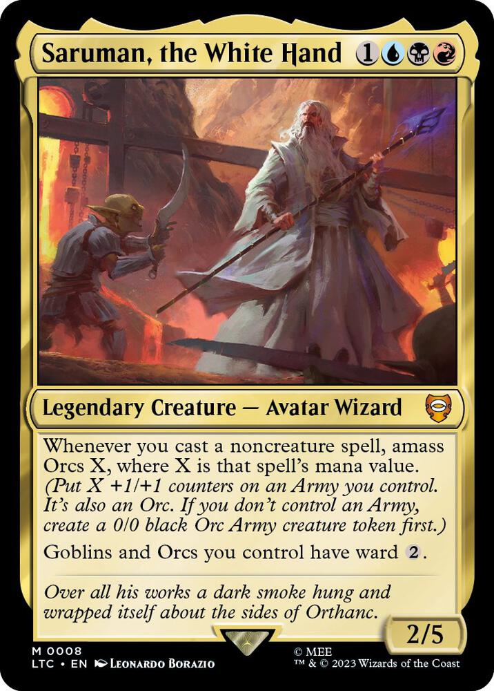 Saruman, the White Hand #8 Foil Commander: The Lord of the Rings: Tales of Middle-earth NM