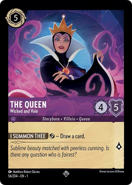 The Queen - Wicked and Vain 56/204 The First Chapter Cold Foil Super Rare