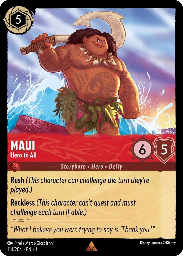Maui - Hero to All 114/204 The First Chapter Cold Foil Rare