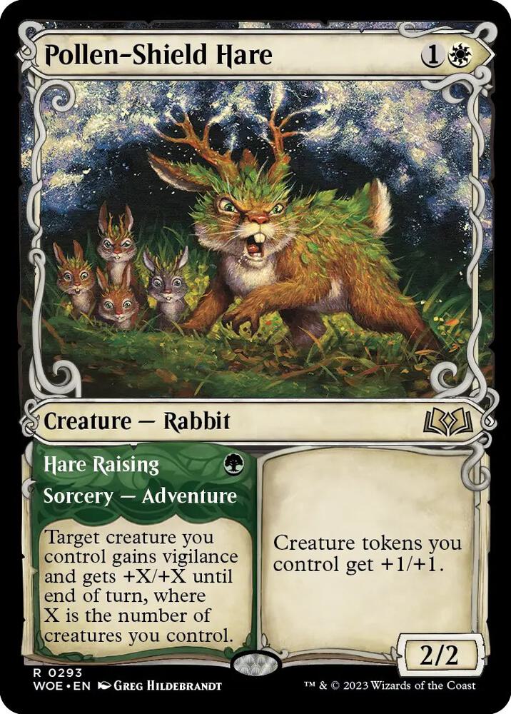 Pollen-Shield Hare (Showcase) #293 Foil Wilds of Eldraine NM
