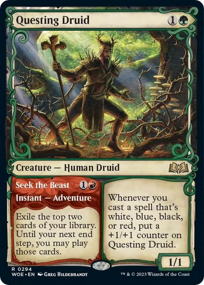 Questing Druid (Showcase) #294 Wilds of Eldraine NM