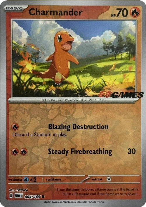 Charmander - (EBGames Exclusive) 004/165 Reverse Holo Miscellaneous Cards & Products NM