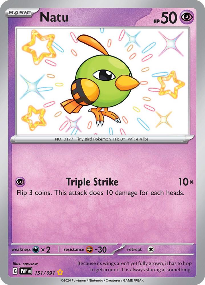 Natu 151/091 Holo SV: Paldean Fates NM