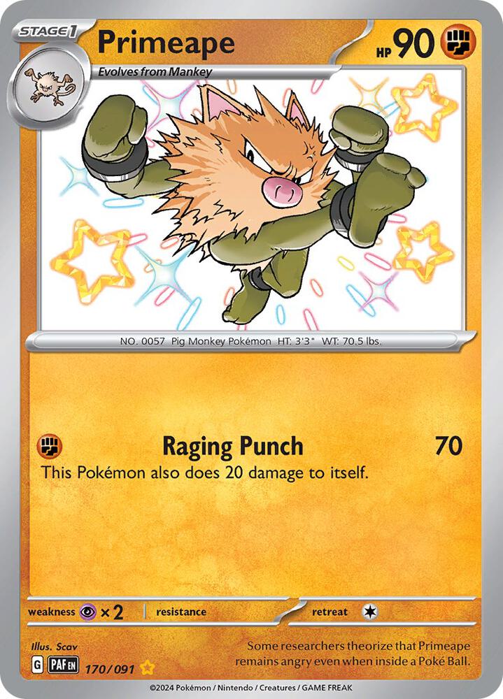 Primeape 170/091 Holo SV: Paldean Fates NM