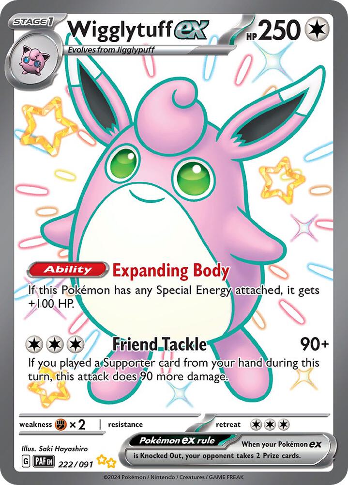 Wigglytuff ex 222/091 Holo SV: Paldean Fates NM