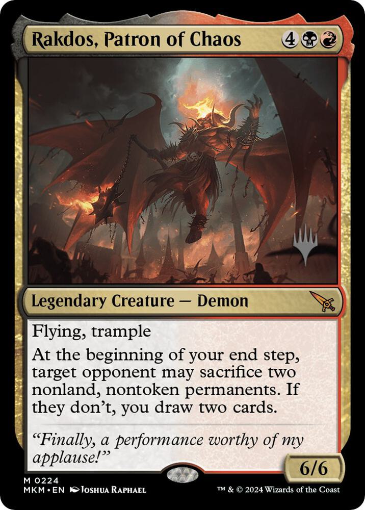 Rakdos, Patron of Chaos #224 Promo Pack: Murders at Karlov Manor NM