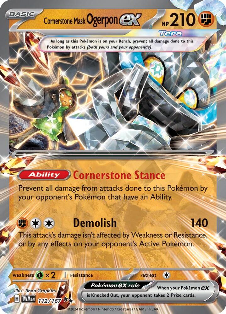 Cornerstone Mask Ogerpon ex - 112/167 Holo SV06: Twilight Masquerade NM