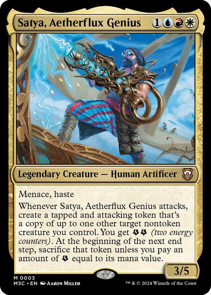 Satya, Aetherflux Genius #3 Foil Commander: Modern Horizons 3 NM