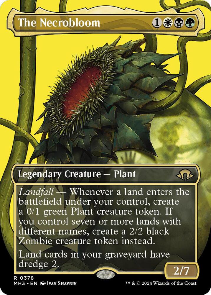 The Necrobloom (Borderless) #378 Foil Modern Horizons 3 NM