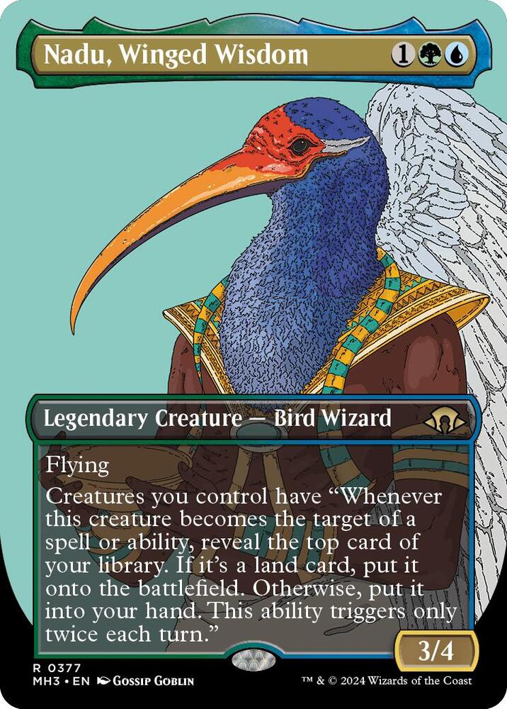 Nadu, Winged Wisdom (Borderless) #377 Modern Horizons 3 NM