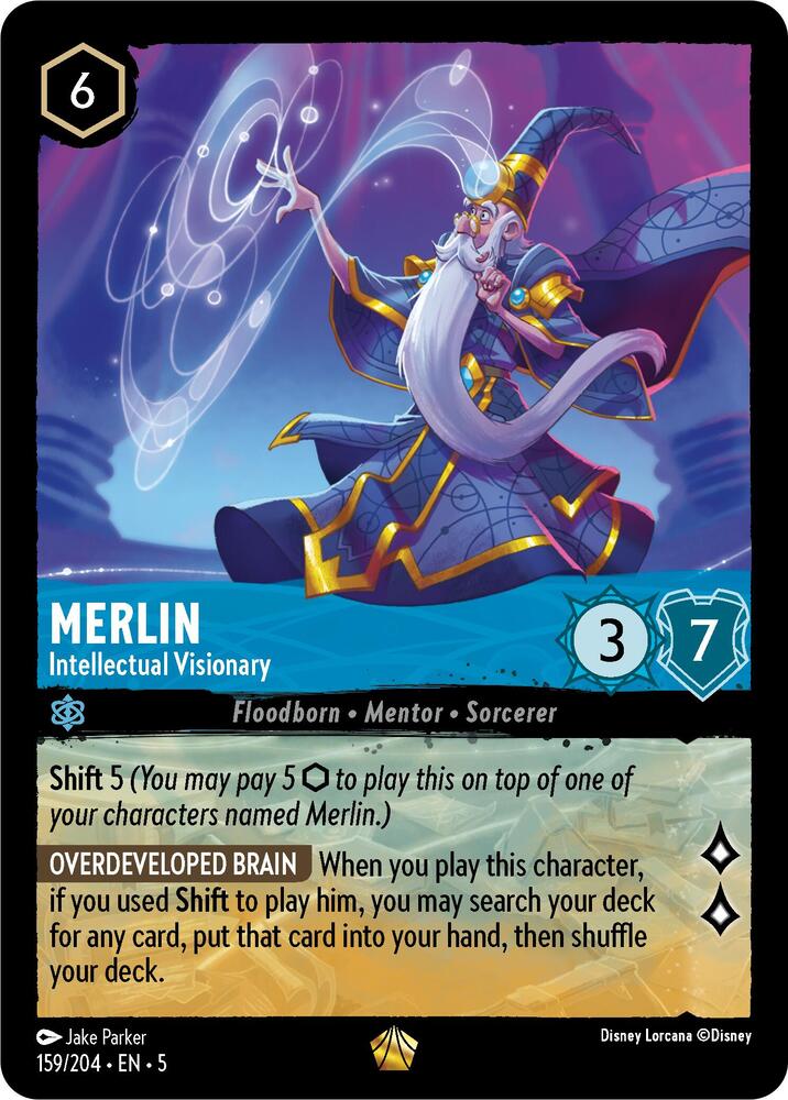 Merlin - Intellectual Visionary 159/204 Shimmering Skies Cold Foil Legendary